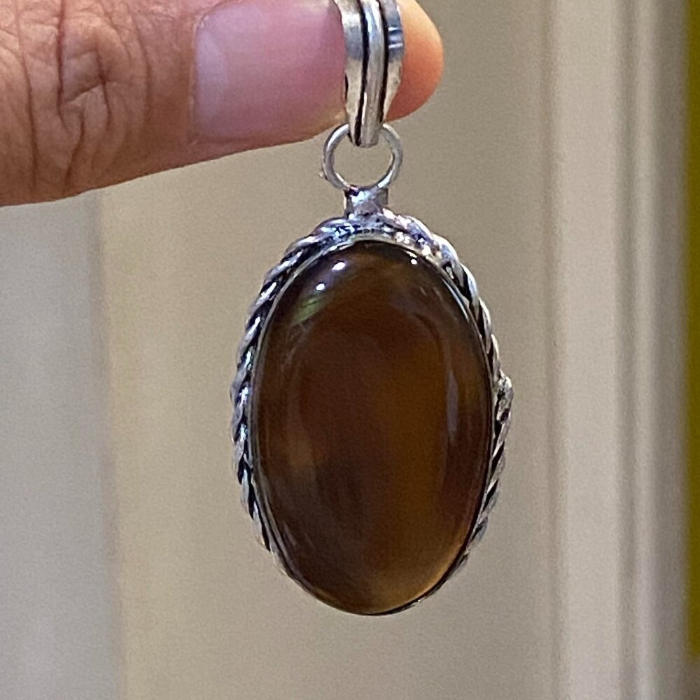 Stunning Handmade Smoky Quartz Natural Stone Pendant.